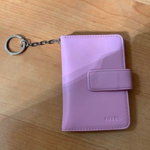 Fossil pink wallet with key ring